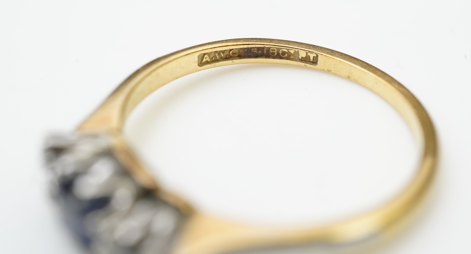 A small sapphire and diamond ring, early 20th century